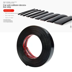 Car Trim Strip Door Window Fiber Bumper Guard Soft PVC Chrome DIY Moulding Line Car Decorating Line Trim Strip Car Accessories