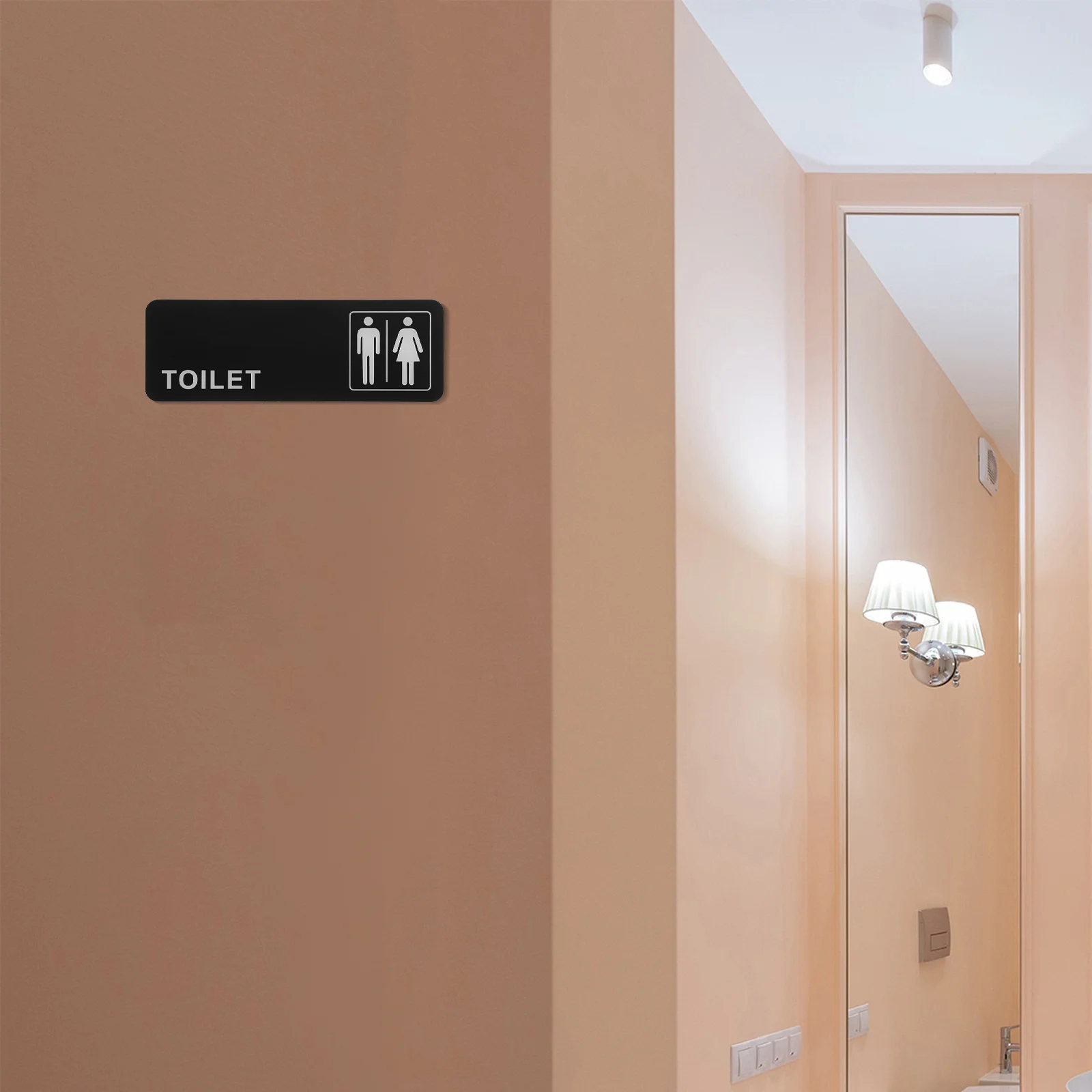 2Pcs Acrylic Restroom Signs Creative Design Men Women Door Signs Durable Bathroom Plaques Easy Install Home Business Toilet Sign