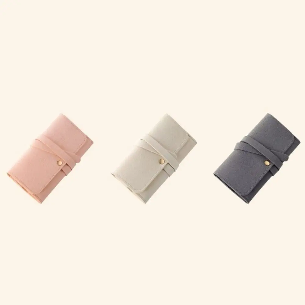Roll Up Jewelry Storage Bag Foldable Portable Necklaces Storage Pouch Packaging Organizer Handheld Earrings Display Pouch Ring