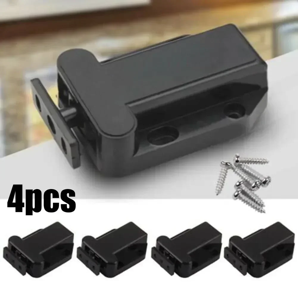 

4PCS Push To Open Beetles Drawer Cabinet Latch Catches Touch Release Cupboard Doors With Installation Accessories