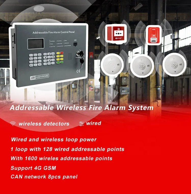 Fire Alarm Control Panel Wireless Fire Alarm Monitoring System Addressable Wireless Fire Alarm Control Panel