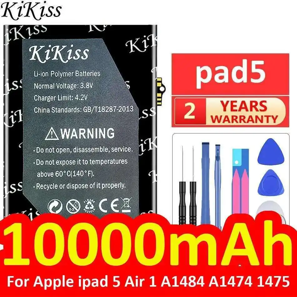 

High-Efficiency 10000Mah Pad5 Tablet Battery Long-Lasting Performance For Apple Ipad 5 Air 1 A1484 A1474 1475