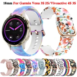 18mm Silicone Strap For Garmin Venu 2S 3S Vivoactive 4S Vivomove 3S/Move 3S/Rey/Forerunner 255S 265S Smart Watch Band Bracelet
