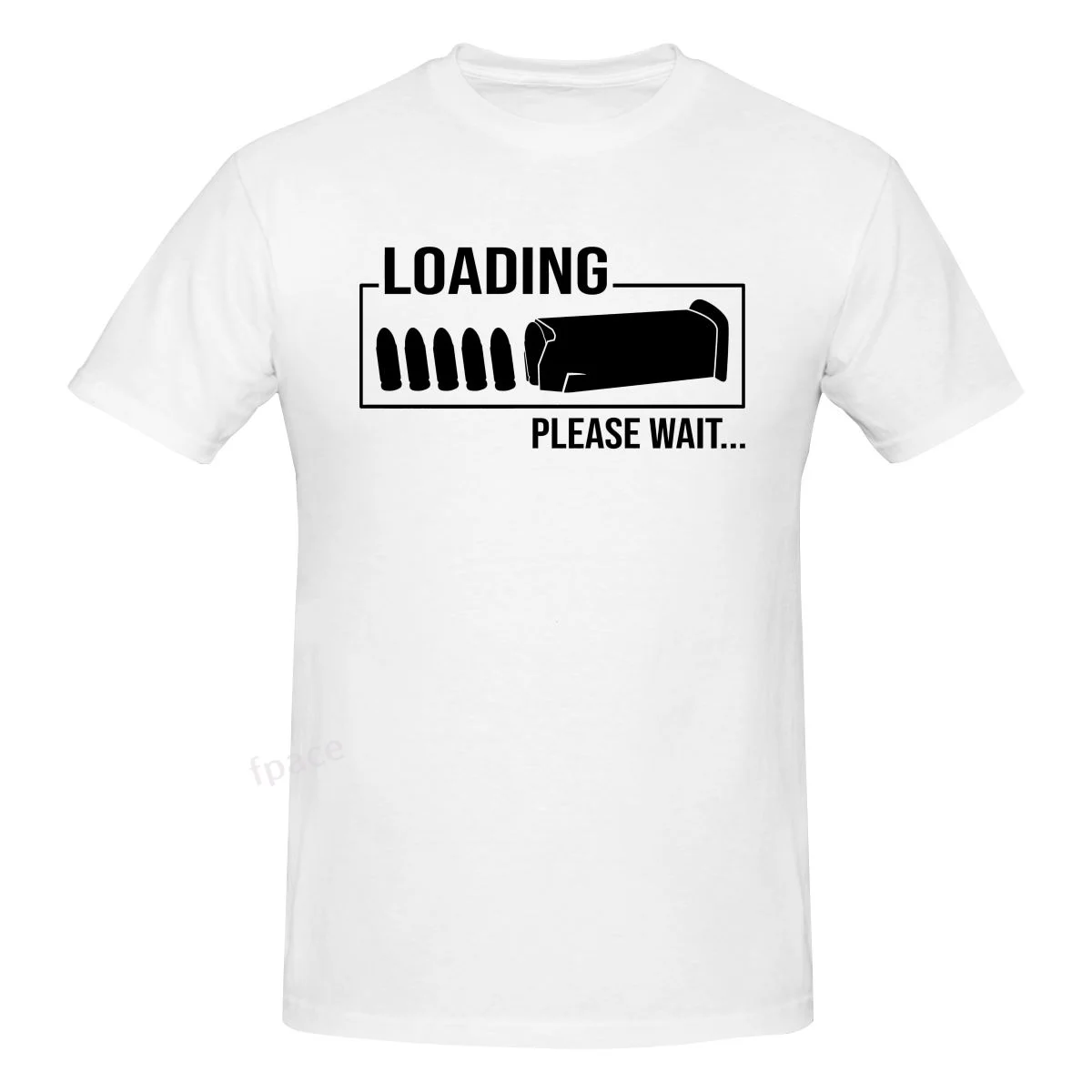 

PLEASE WAIT Casual Cotton Summer Men Clothing Tops Men's Basic Short Sleeve T-Shirt