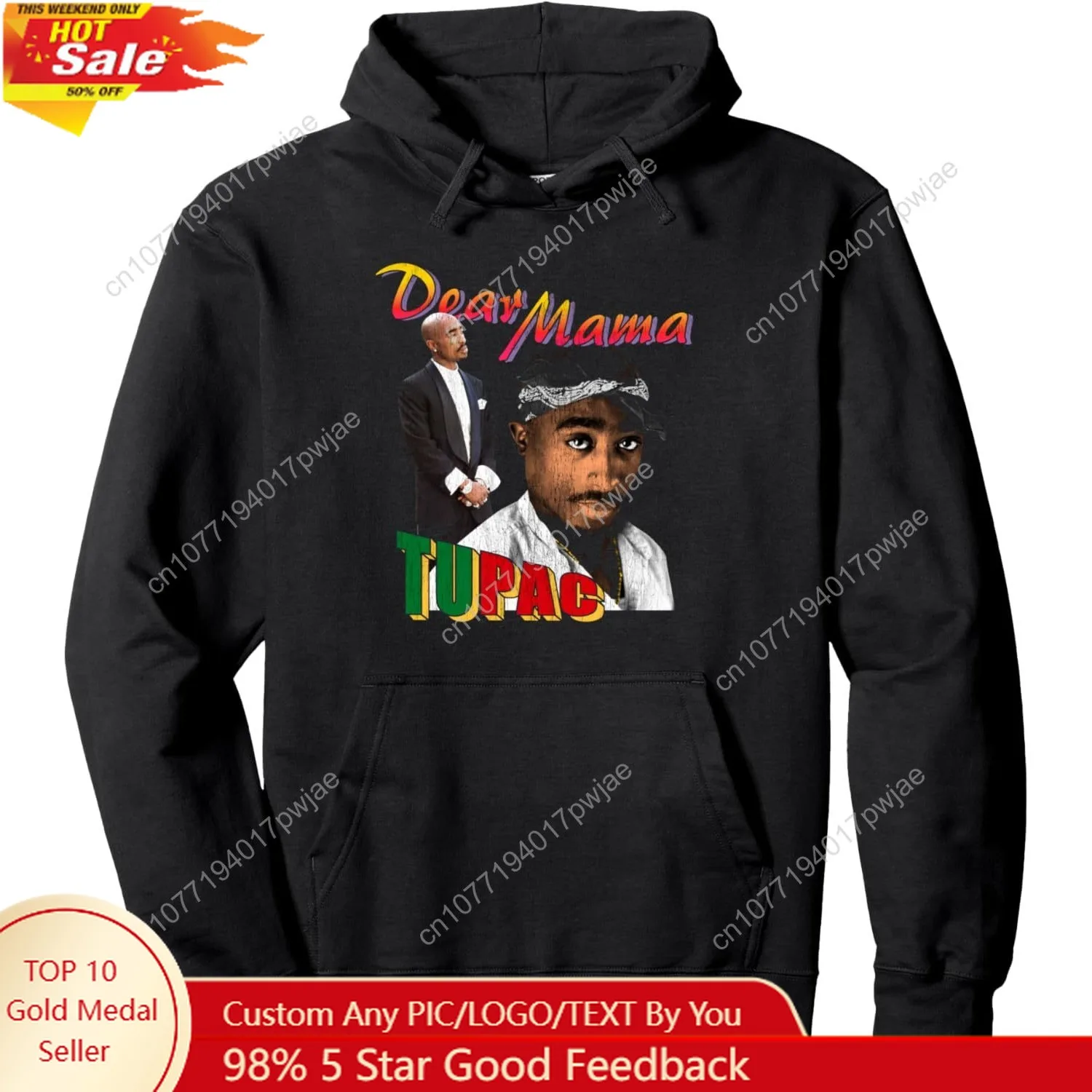 

2PAC Official Tupac Dear Mama Photos Pullover Hoodie