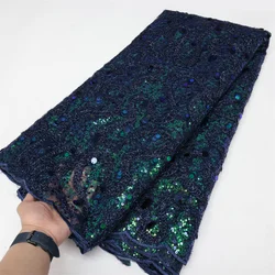 PGC African Corde Embroidery Lace Fabric 2024 High Quality Nigerian Sequined French Mesh Fabric For Party Dress Sewing LY2230