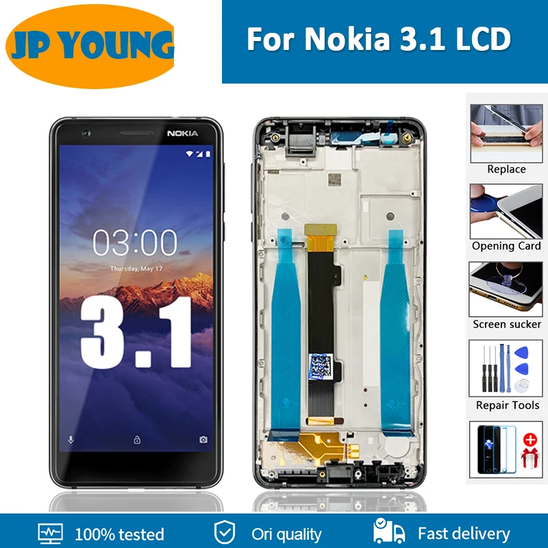 

5.2" Original For Nokia 3.1 LCD Display Digitizer Assembly +Frame For Nokia TA-1049 TA-1057 TA-1063 TA-1070 TA-1074 Touch Screen