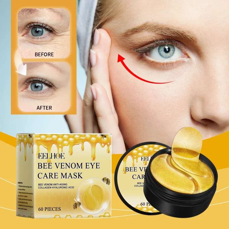 Bee Venom Eye Care Mask Keep Moisturizing Firming Anti-aging Dark Circle  Fading Fine Lines Facial Skin Around The Eyes Mask