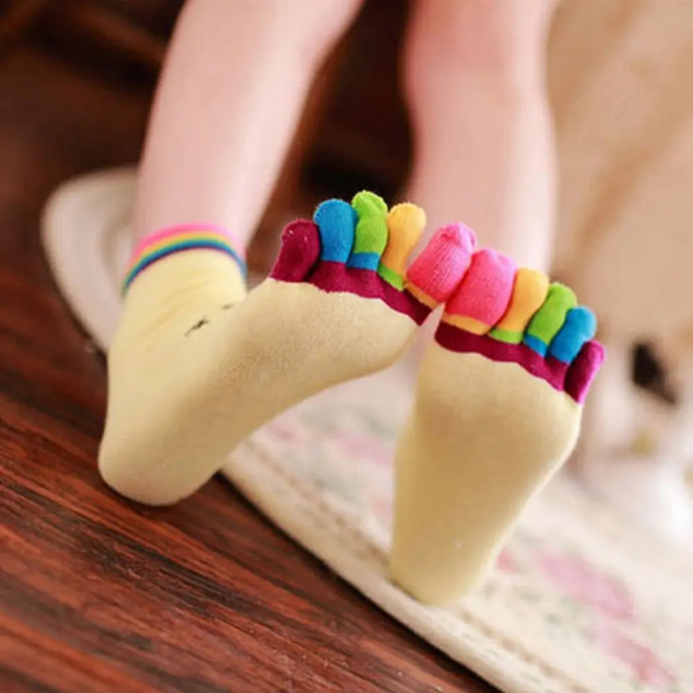 Female Women Casual Weight Crew Women's Five Toe Socks Micro 1 Pair Performance