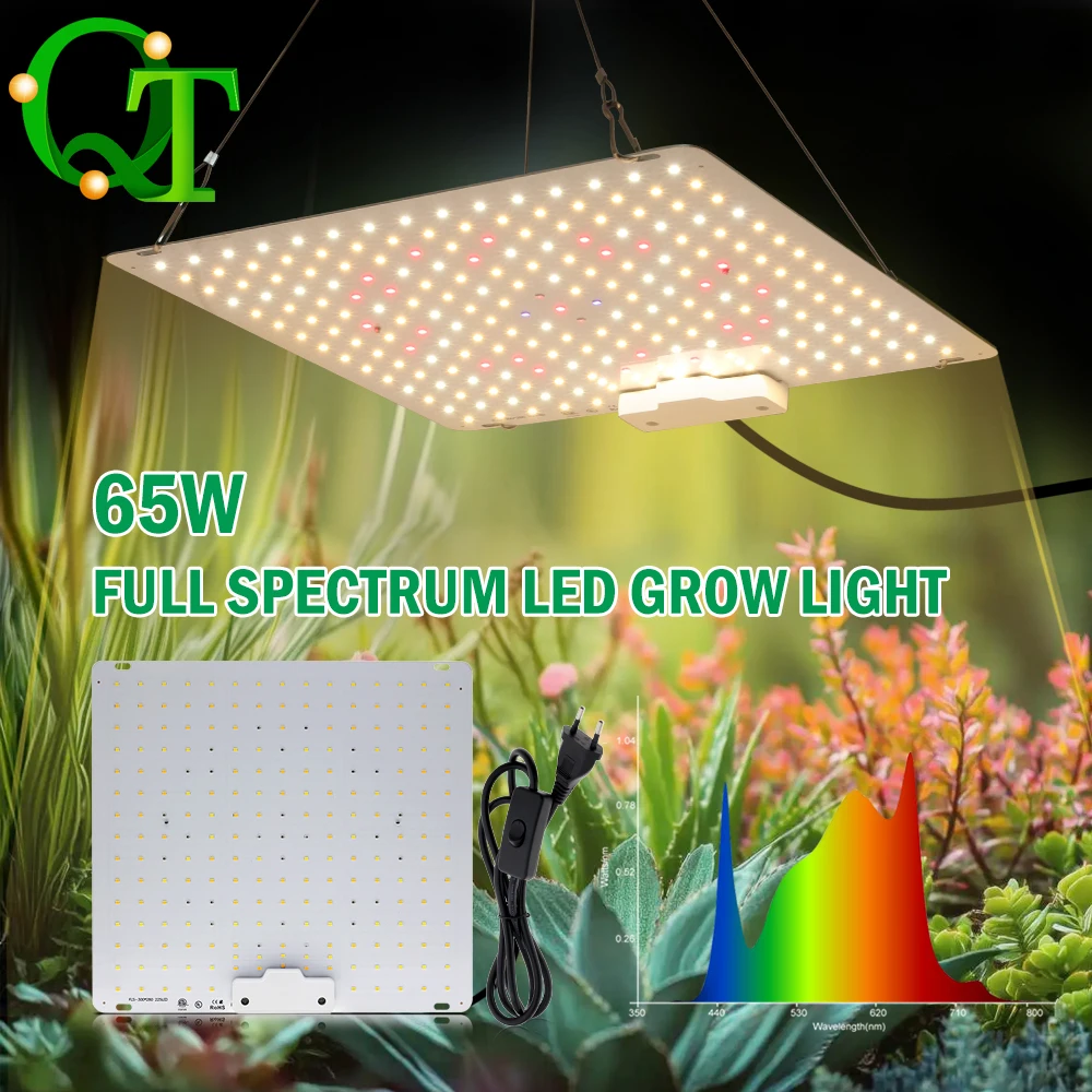 65W 풀 스펙트럼 성장 램프, 5가지 색상 조명 LM281B LED 식물등, 온실 꽃 및 식물 성장 조명