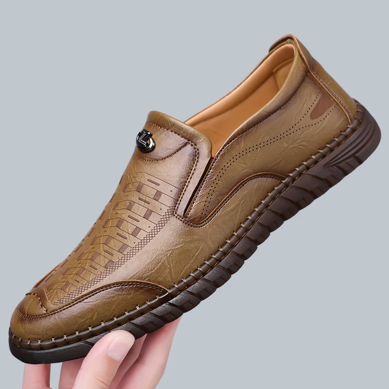 Men's Slip-On Loafers, Comfortable Soft Sole Business Casual Shoes, Non-slip & Breathable for Outdoor Use and Driving-XH502