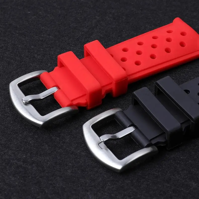 SCHIK 22mm Breathable Silicone Watch Band For Tag Strap Heuer Racing F1 WAZ2113 Series Diving Waterproof Wristband Pin Buckle