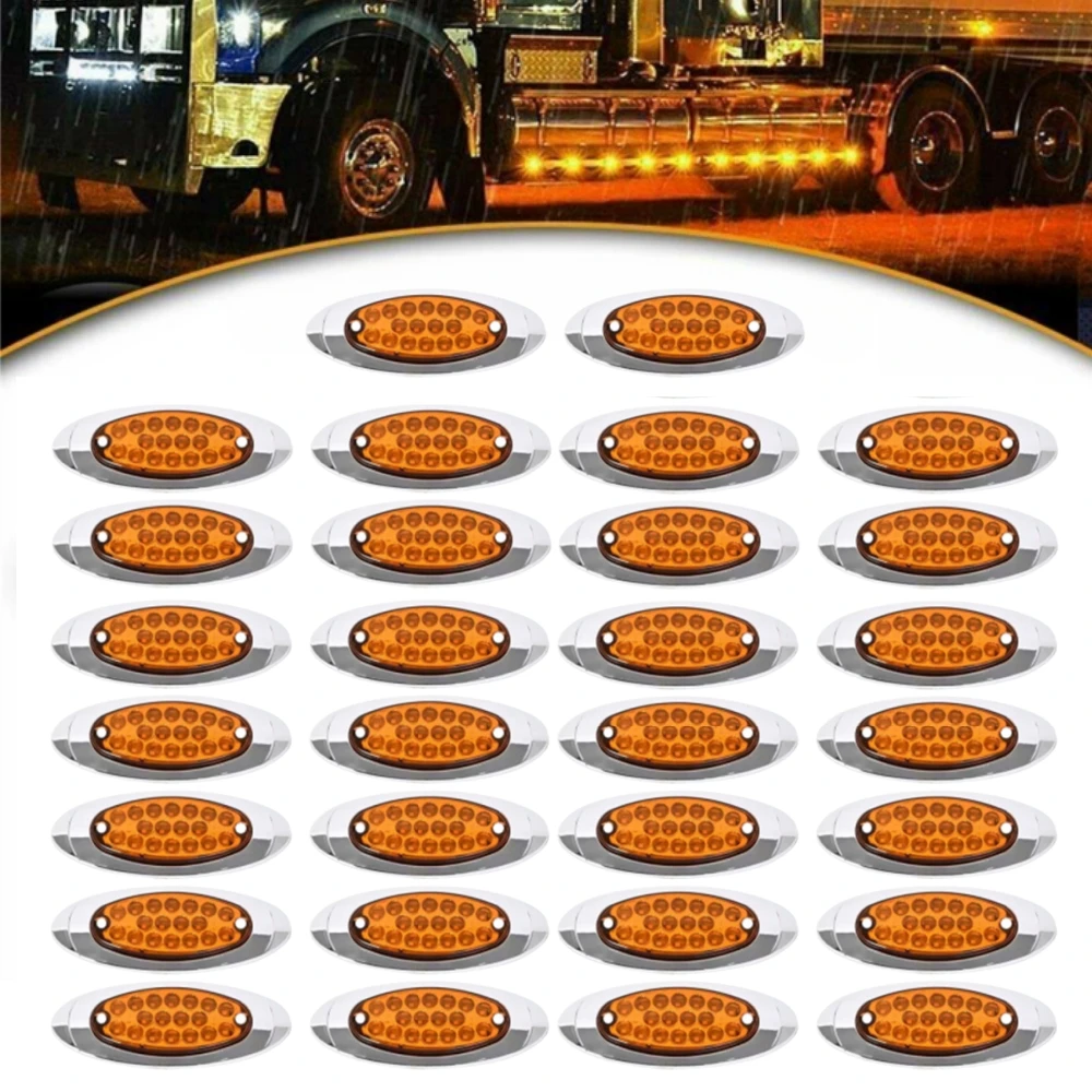 

30PCS Amber Side Lights LED Trailer 12v 24v Freightliner Truck 48LED Tail Lights Led Side Lights for Trucks