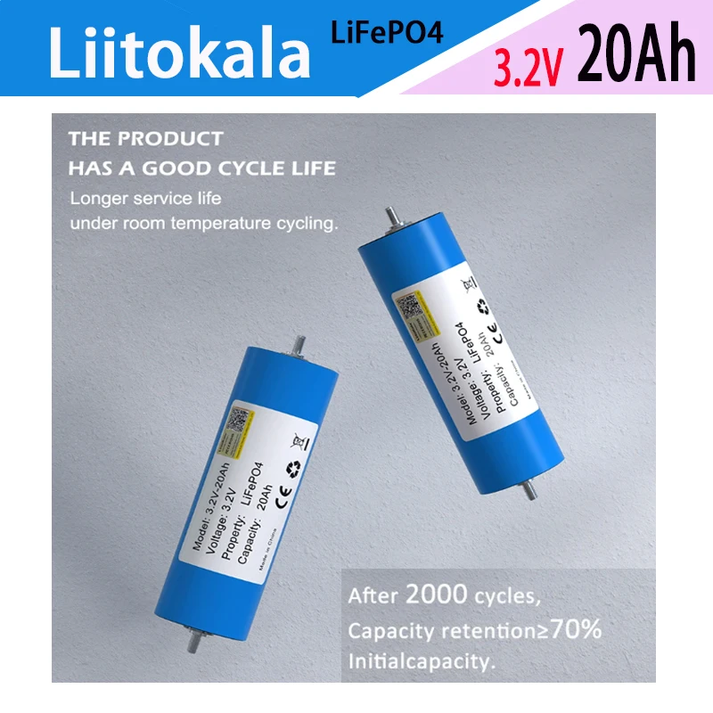 LiitoKala 3.2V 20Ah LiFePO4 battery suitable for 3C discharge in yachts, RVs, golf carts