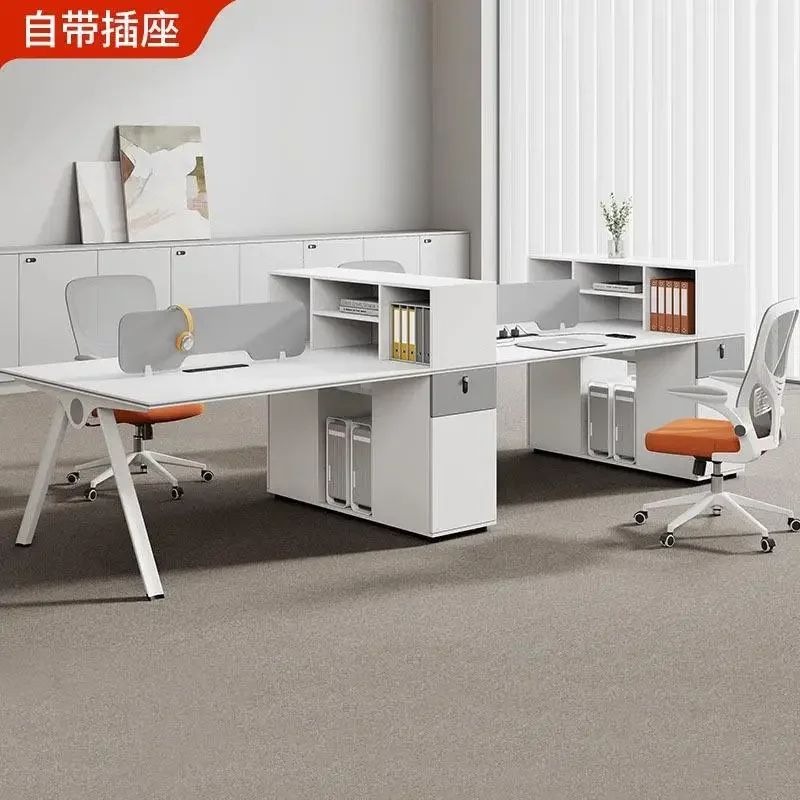 Office desk, staff desk, minimalist modern staff and finance high cabinet, double worker booth