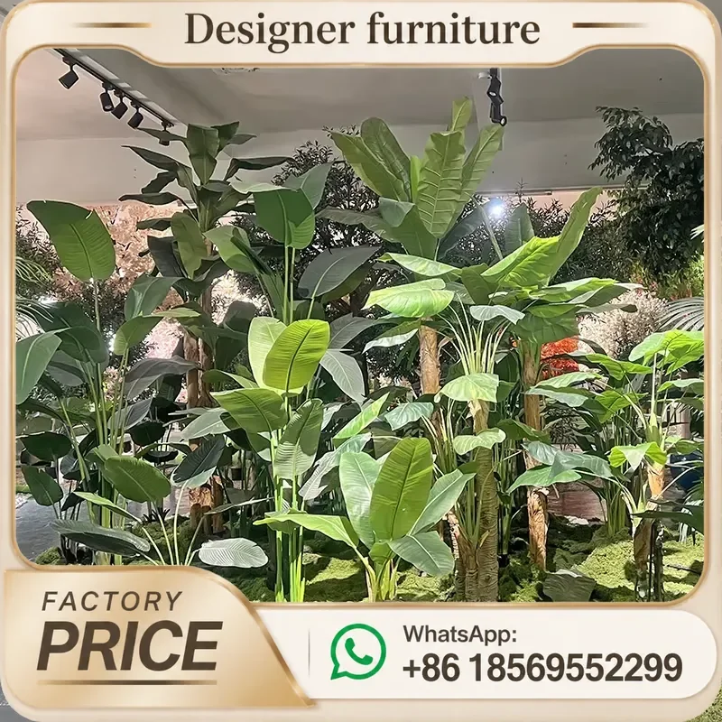 2m Artificial Palm Olive Bamboo Banana Tree In Pot For Living Room Home Decor Faux Greenery Plants