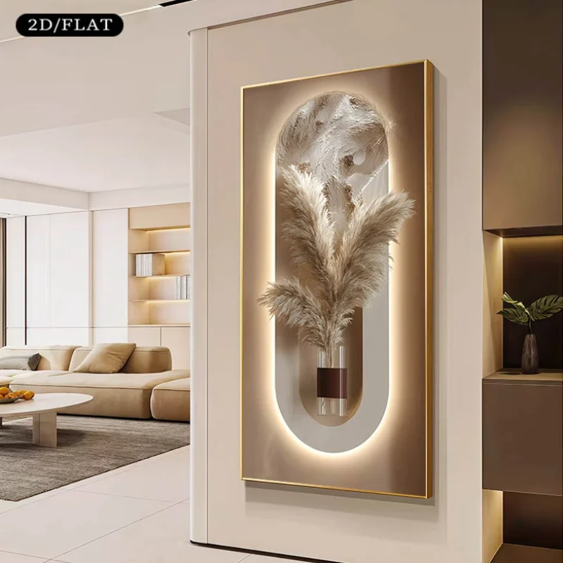 Frameless Canvas Painting | Elegant Wall Art with Aloe Vera, Modern Canvas Painting, Suitable for Living Room, Bedroom, Hallway,
