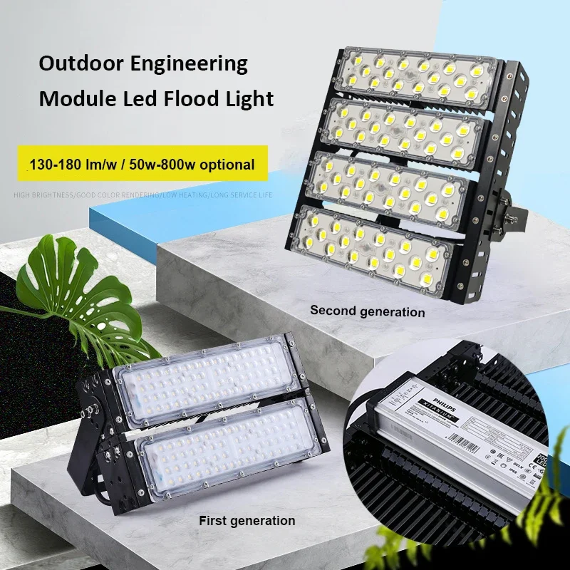 Ip65 outdoor projector lighting aluminum 50w 100w 150w 200w 250w 300w 400w 500w 600w 800 watt spotlight wall led flood lights