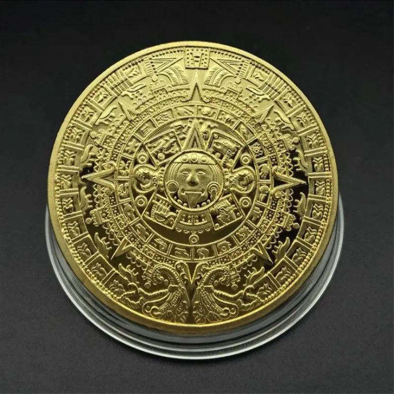 Pyramids Coins Maya Memorial Coin American Coins Mexico Aztec Gold and Silver Foreign Non-currency Coins Commemorative Coins