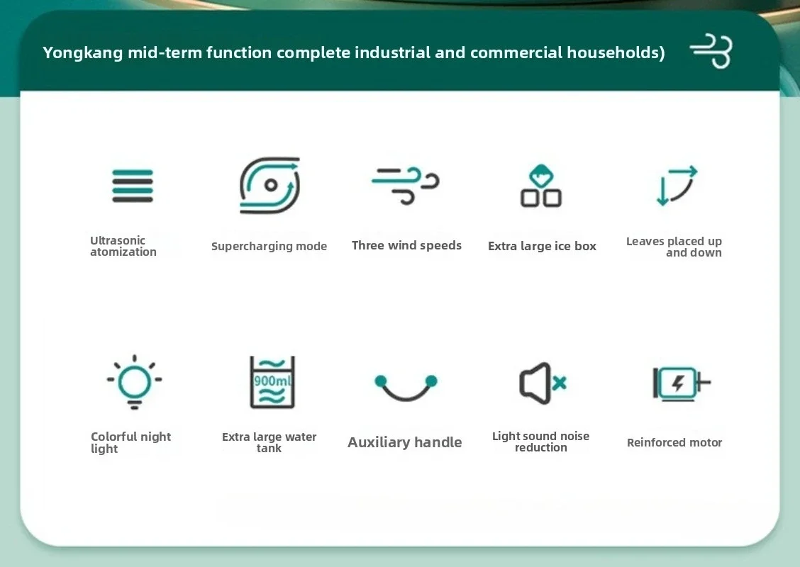 Small Air Cooler with Colored Light Spray Surface Mini Air Conditioner, Refrigeration Silent Desk Household Water-cooled