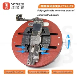 YCS-H03 Universal Mobile Phone PCB Board Circular Fixture Motherboard Soldering CPU IC Chip  Glue/Tin Removal Repair Clamp