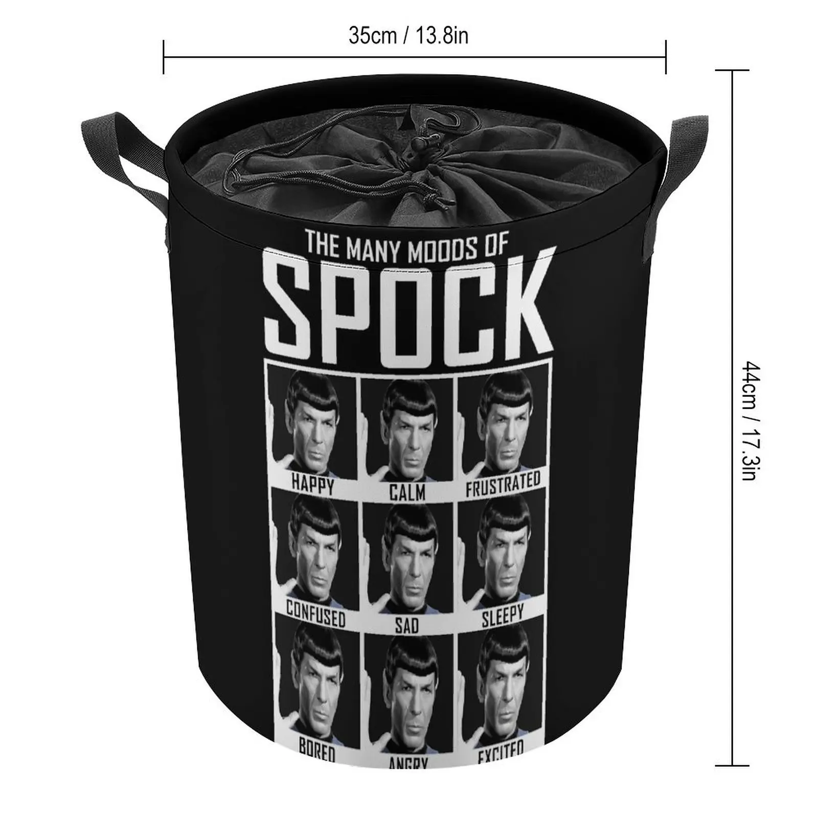 Star Trek Original Series Many Moods Of Spock Storage Box Laundry Basket Multifunctional Towels Handle on Both Sides Portable No