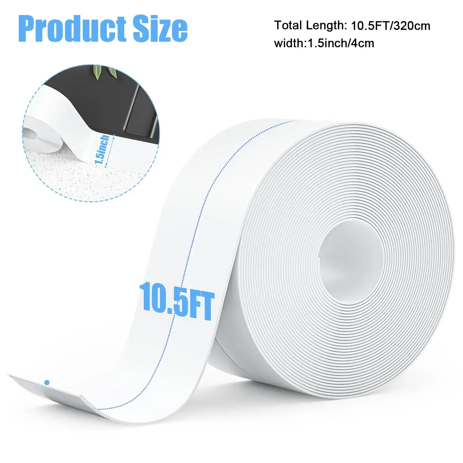 3.2m Shower Bath Sealing Tape PVC Waterproof Anti Mold Tape Self Adhesive Caulk Tape For Bathroom Toilet  Edge Sealer Kitchen