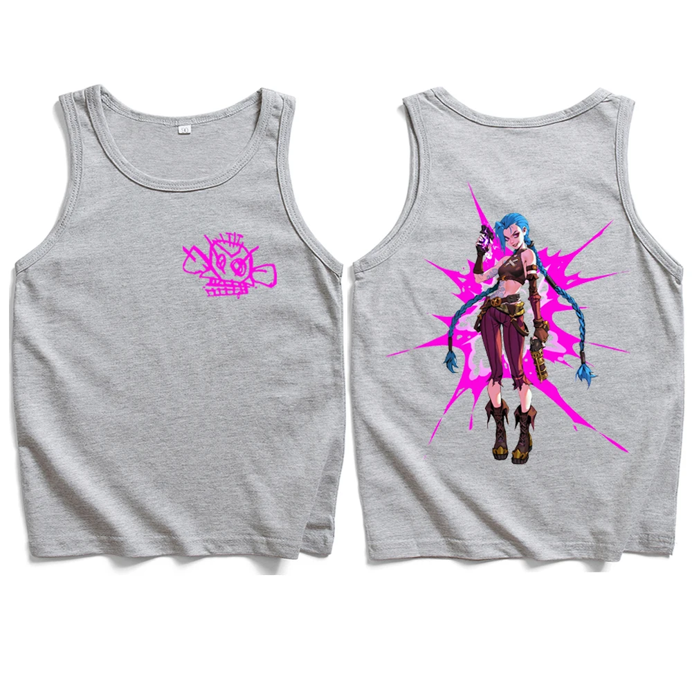 Arcane-Jinx Chaleco Fan Regalo Hombres Mujeres Streetwear Camisetas sin mangas