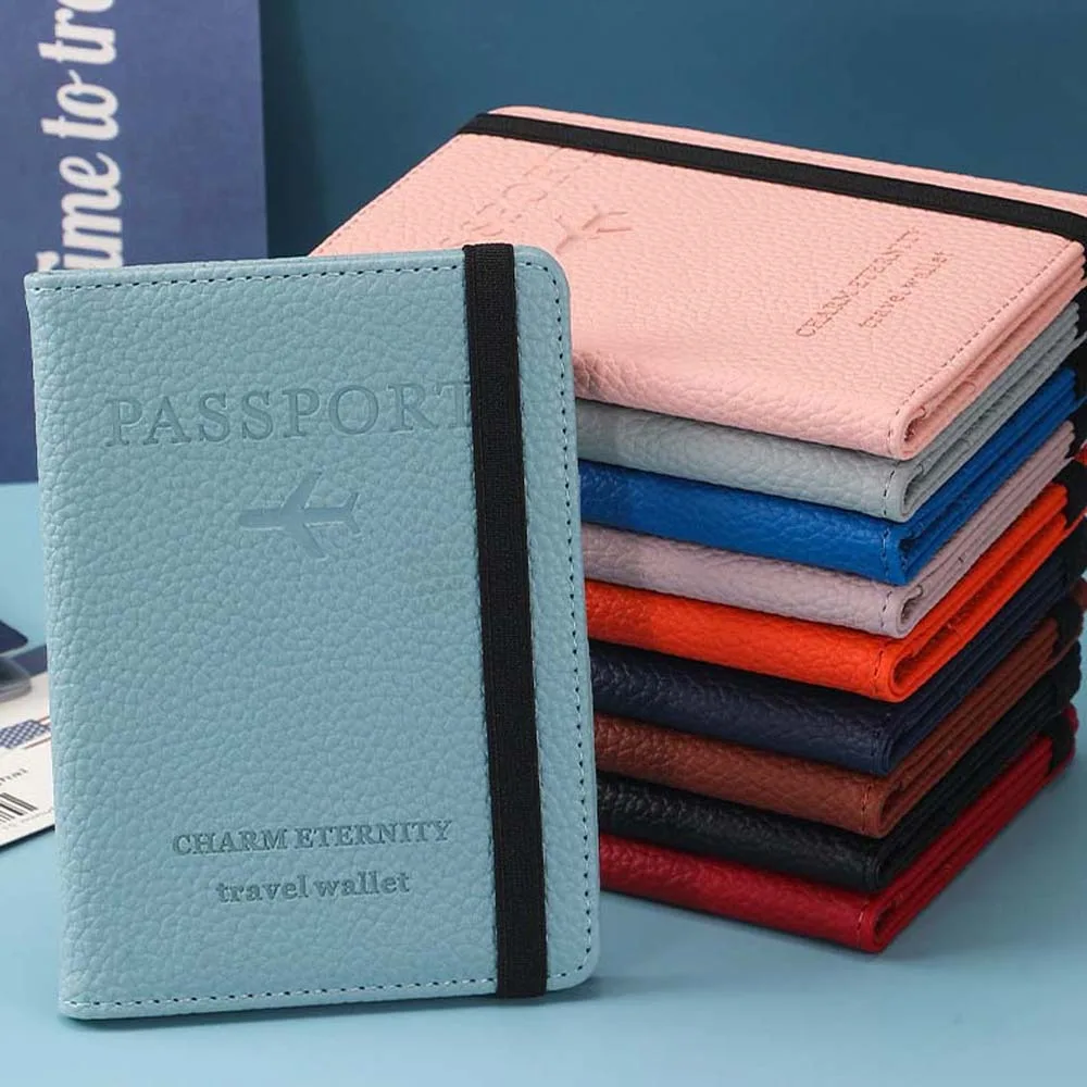 ความจุขนาดใหญ่ผู้ถือหนังสือเดินทาง RFID สายรัดยางยืดกระเป๋าถือข้อมูลประจําตัวถุงเก็บป้องกันการสูญหายหมายเหตุช่อง