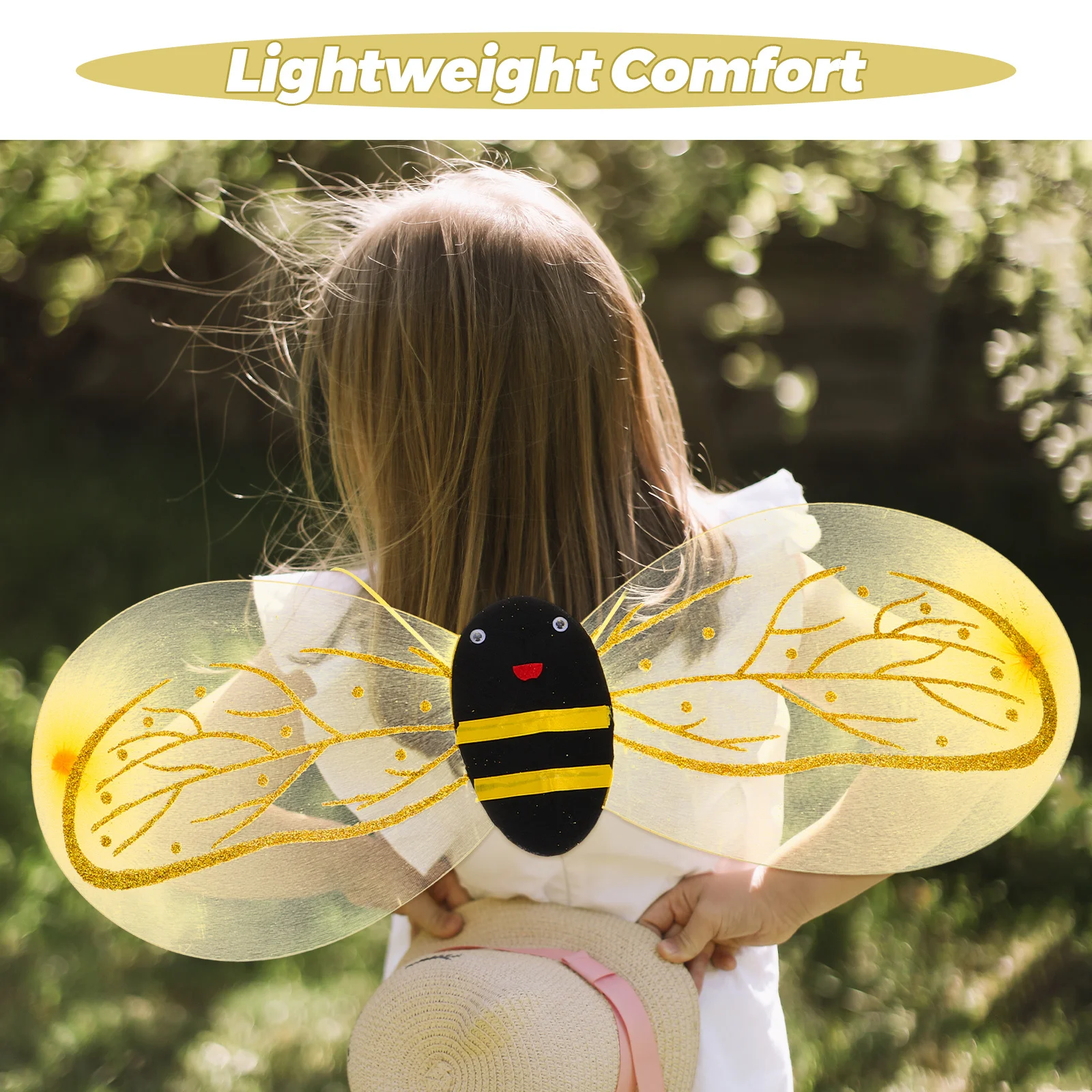 Bee Wings Costume Plastic Props Kids Halloween Costumes Vibrant Colors Unique Design Versatile Use Stage Show Accessories