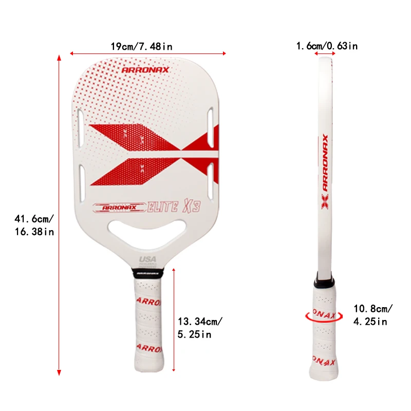 Pickleball Paddle 3K USAPA Aprovado, Fibra De Carbono, Giro Máximo, Pá Leve, Borda De Espuma Dura