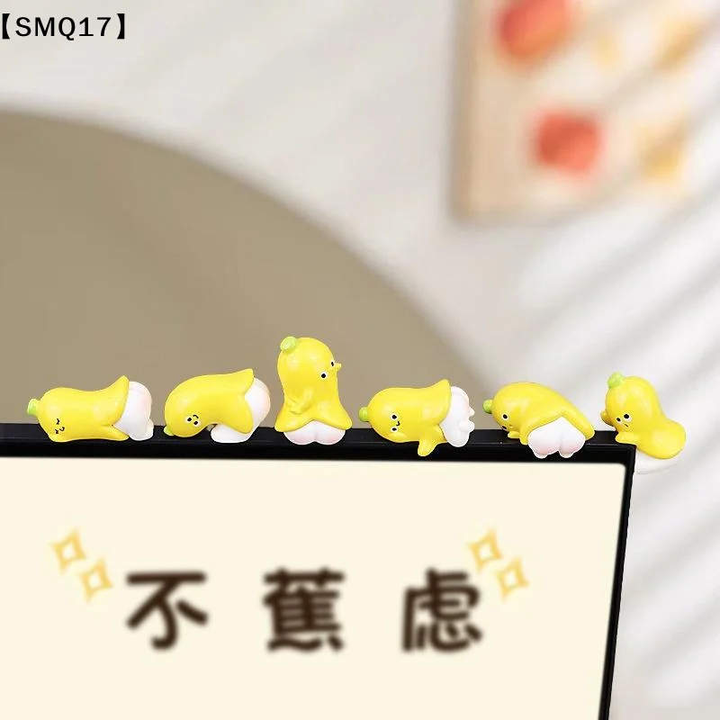 1PC Resin Banana Figurine Computer Monitor Decor,Cute Mini Banana Statues Car Dashboard,Funny TV/Photo Frame Decorations【SMQ】