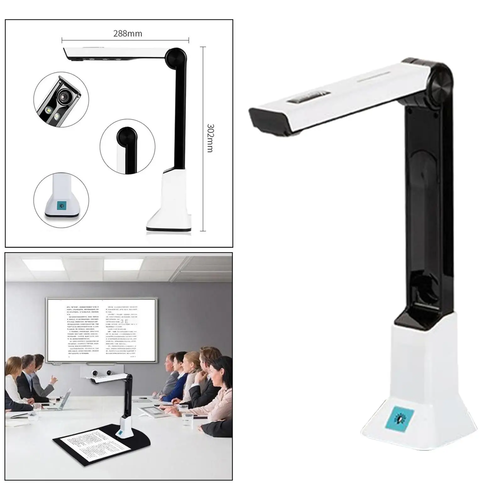 8MP USB Document Camera A4 Format Scanner,Video Recording Versatility
