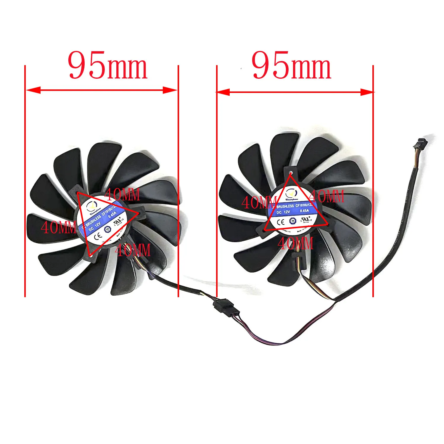 New 95MM 4PIN FDC10U12S9-C CF1010U12S RX RX 5700 GPU Cooler for XFX Radeon RX 5600 5700 XT RAW II Graphics Card Cooling Fan