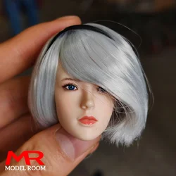 Super Duck 1/6 NieR 2B Gir cabeza esculpida con venda para el cabello ajuste 12 ''TBL soldado femenino cuerpo de figura de acción pálida en Stock