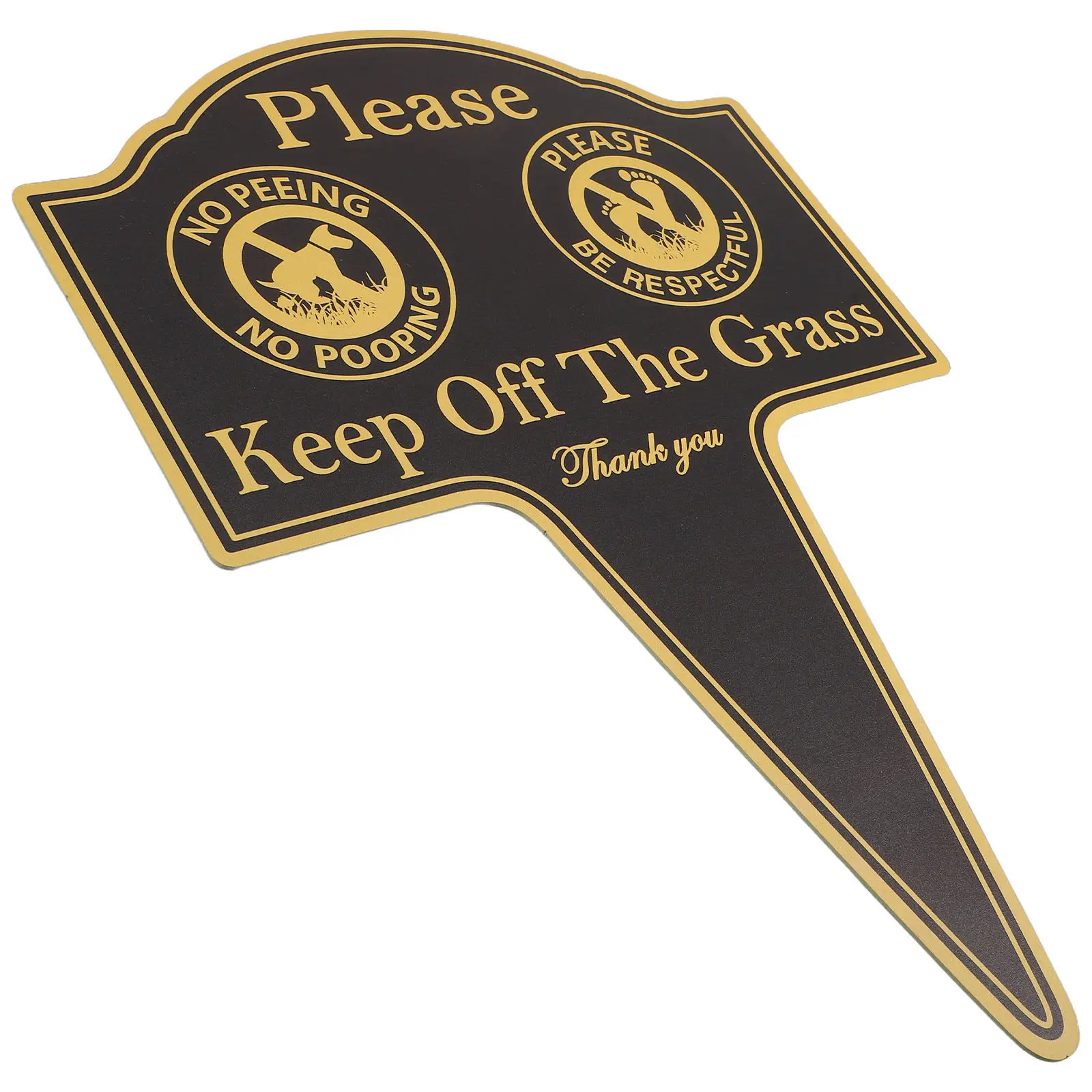 Aluminum Yard Stake Decorative Landscape Sign Keep Off Grass Warning Dog Waste Prevention for Outdoor Garden Lawn Park Use