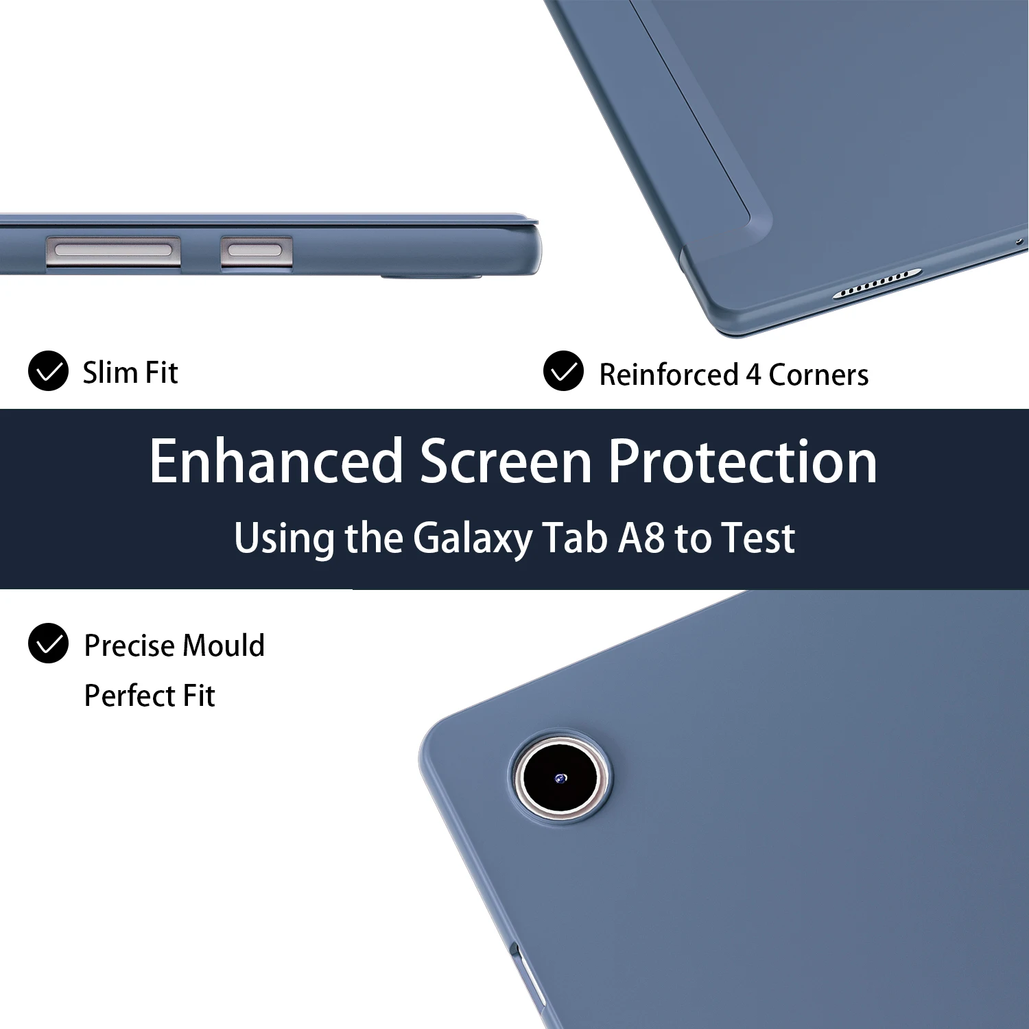 حافظة ثلاثية الطي لهاتف سامسونج جالاكسي تاب A8 2021 X205 X200 غطاء لوحي لهاتف سامسونج تاب A8 10.5 SM-X200 SM-X205 #6