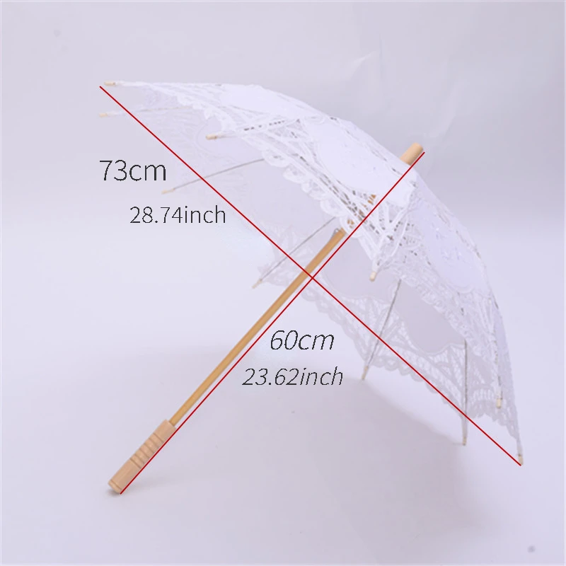 38/60/73CM Cotton Lace Beach Umbrella Wedding Photography Props Umbrella Western Craft Umbrella Sun Umbrella Parasol