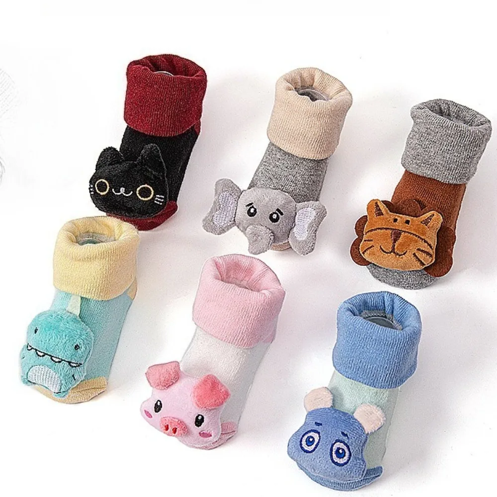 3D Doll Non Slip Baby Floor Socks Soft Cotton Dot Grip Newborn Infant Spring Autumn Anti Slip Kids Walking Socks for Boys Girls