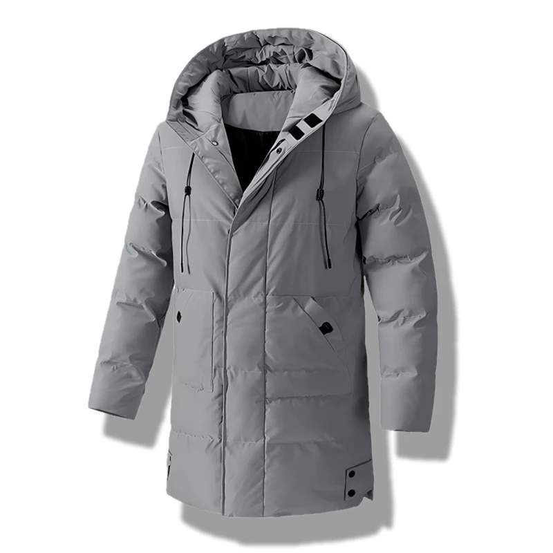 Kurtka męska zimowa 8XL, gruba, ciepła, z kapturem, długi płaszcz, modna, codzienna, ocieplana bawełną, parka, odzież wierzchnia, top.