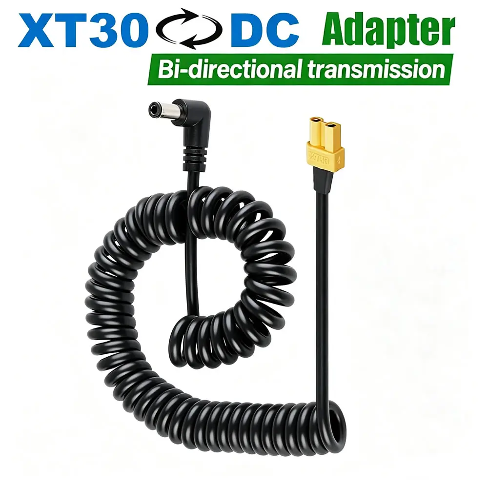 XT30 to DC 5.5x2.5/2.1mm Connector Power Cord DC to XT30 Female/Male Adapter Cable for RC Battery UAV Soldering Iron More
