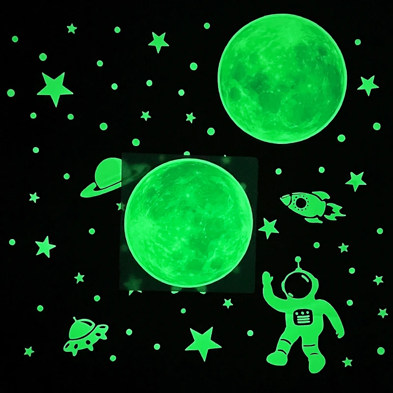 

Nightlight Moon Star Astronaut Wall Sticker Kids Bedroom Decoration Self Adhesive Art Mural Wall Decal Glow In The Dark Supplies