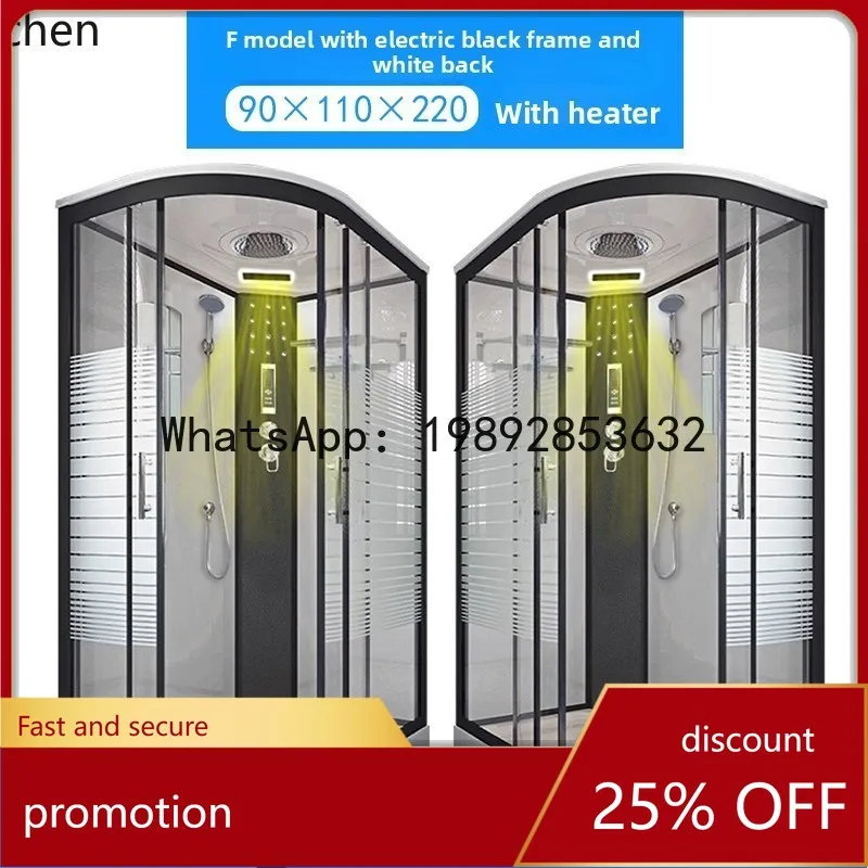 HT  integral shower room bathroom closed tempered glass steam room dry