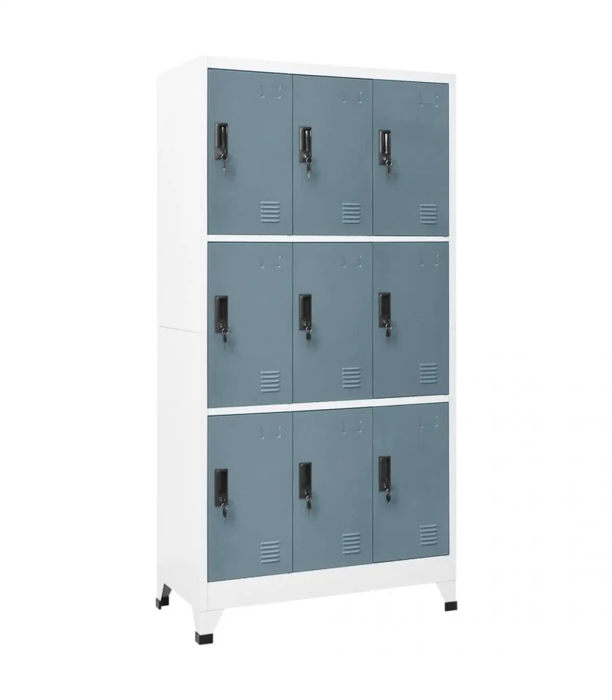 Lockers and Lockers Storage Lockers in Light Grey and Dark Grey Steel Locker 90x45x180 cm