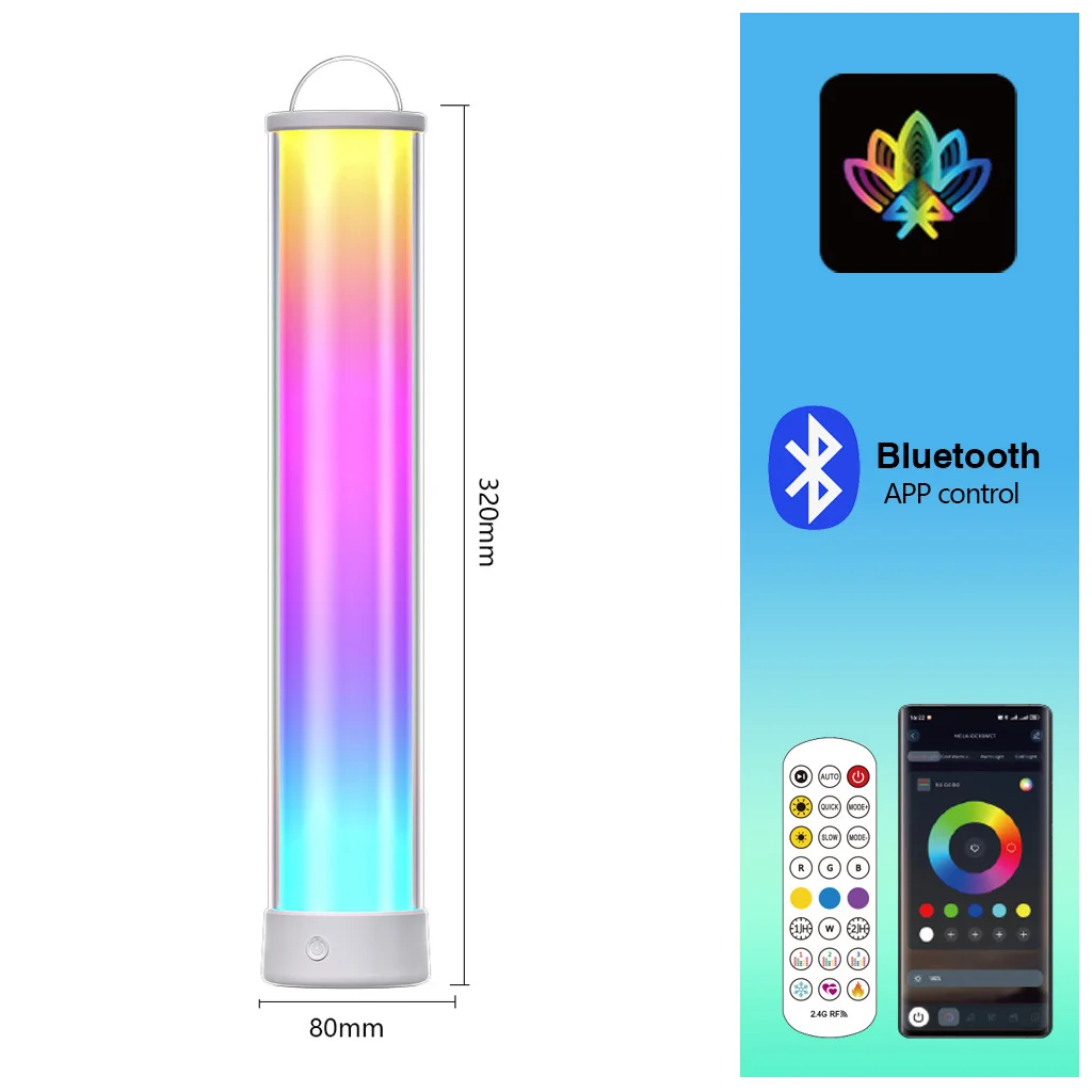 APP Control Night Light Smart Dimmable Desk Lamp Color Changing USB Rechargeable Portable Ambient Lighting For Living Room Decor