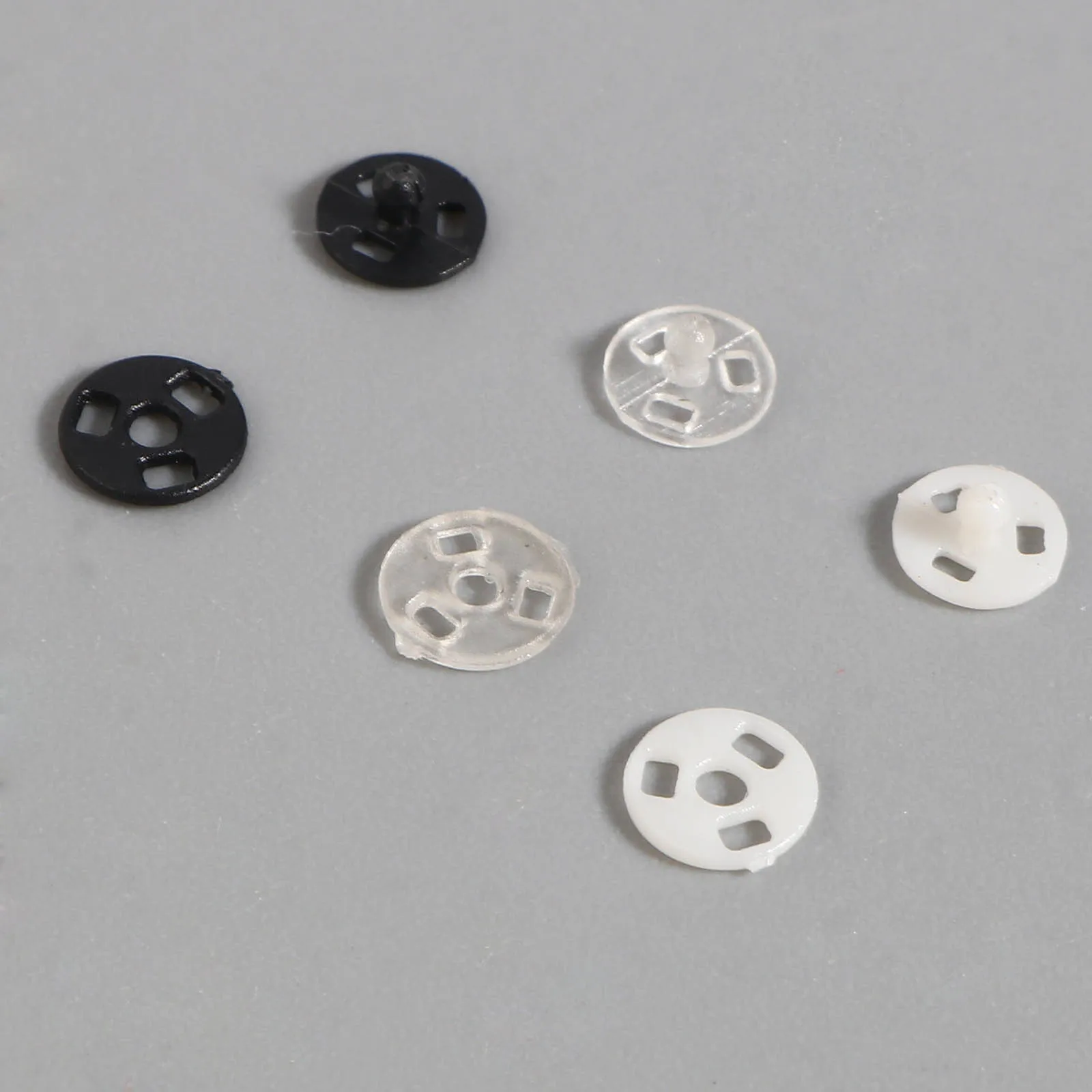 30 Sets (2pcs/Set) Plastic Hidden Button Round Snap Fasteners Press Button For Clothes Doll Making Sewing Accessories 4mm Dia.