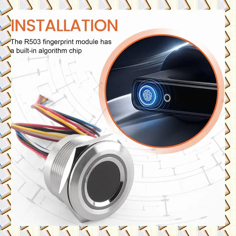 

A14M R503 Circular Round RGB Ring Indicator LED Control DC3.3V MX1.0-6Pin Capacitive Fingerprint Module Sensor Scanner
