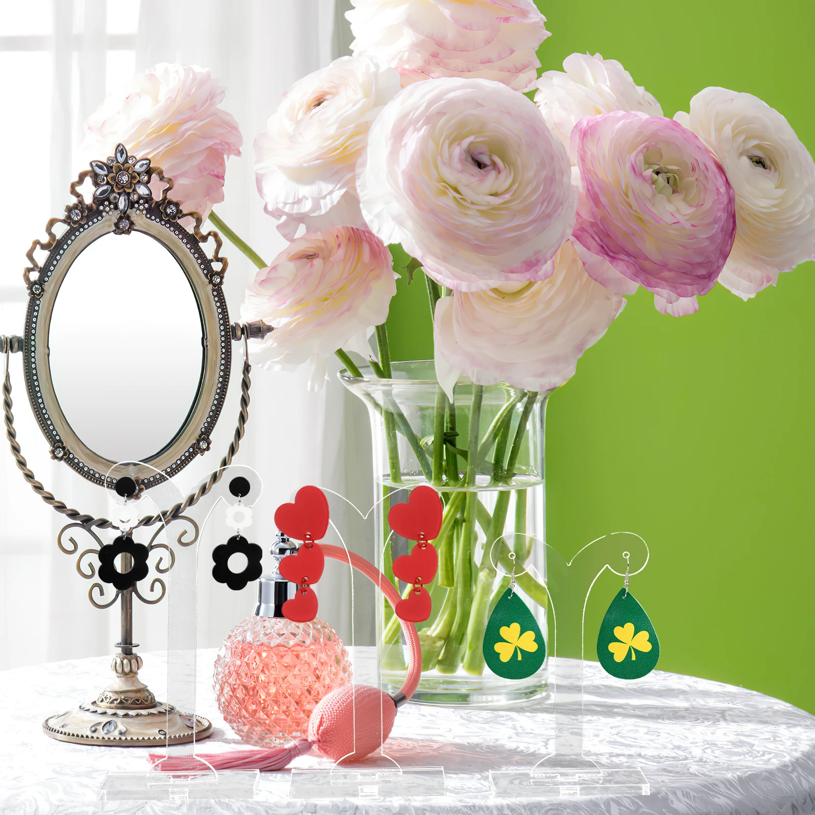 

3 Pcs Earring Display Stand Holders Storage Box Transparent Acrylic Stands for Selling