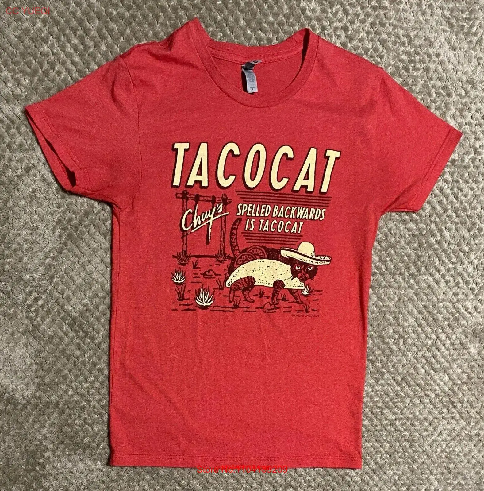 Next Level Chuy s Tacocat Spelled Backwards Is Funny T shirt long or short sleeves