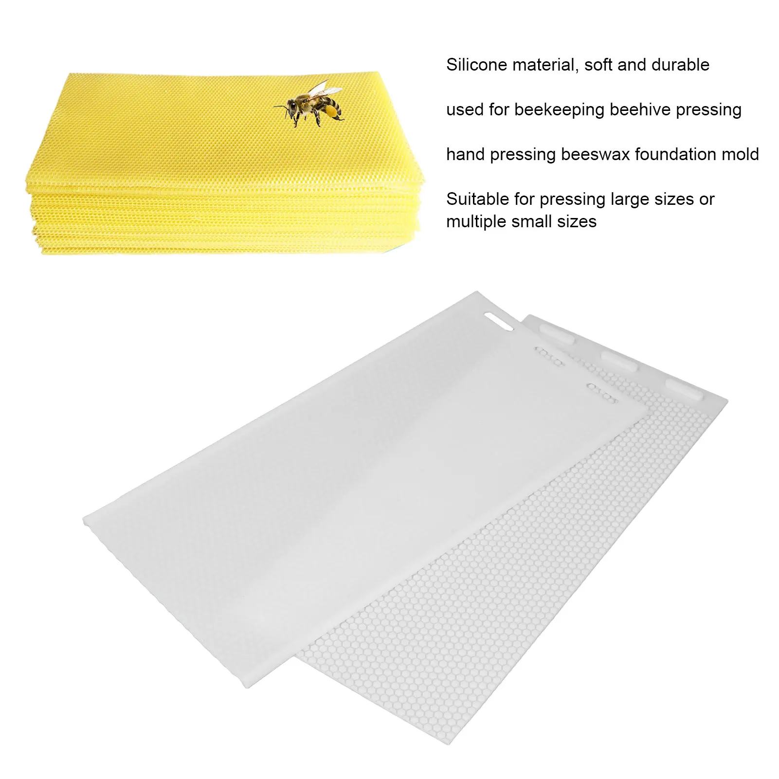 2PCS 5.4mm Silicone Beeswax Foundation Sheet Manual Beeswax Press Embosser DIY Mold Beekeeping Equipment